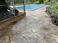 Residential Stamped Concrete Pool Deck